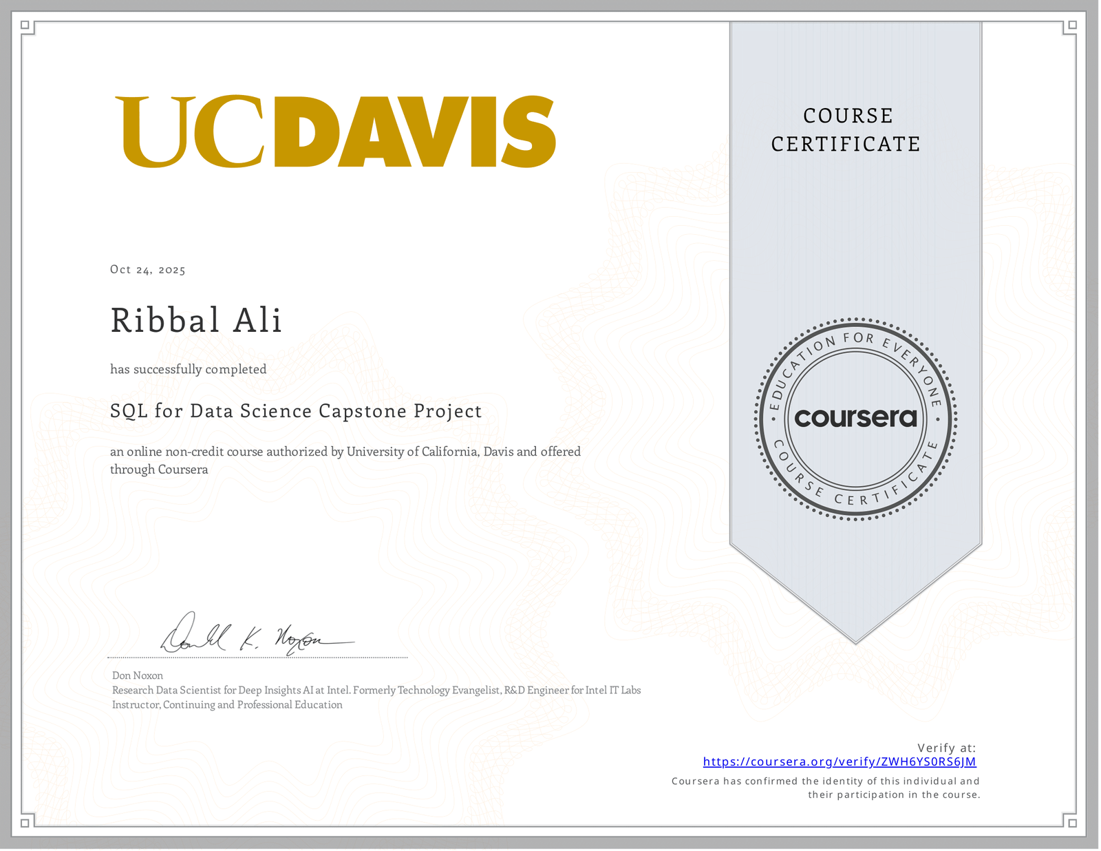 SQL Capstone Certificate